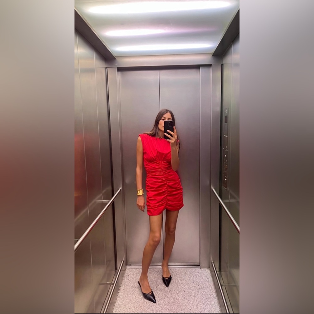 NEW Zara draped fitted mini dress
